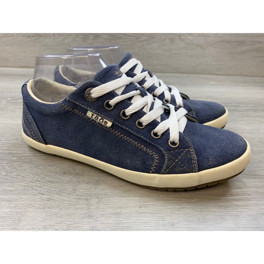 Taos Star Blue Canvas Lace Up Sneakers Shoes Women's 7.5 Comfort Casual Shoes